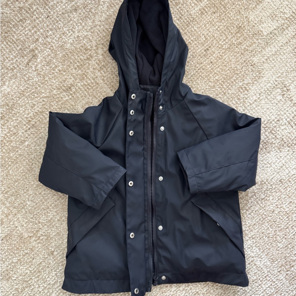 Zara Kids Navy Blue Fleece Lines Raincoat